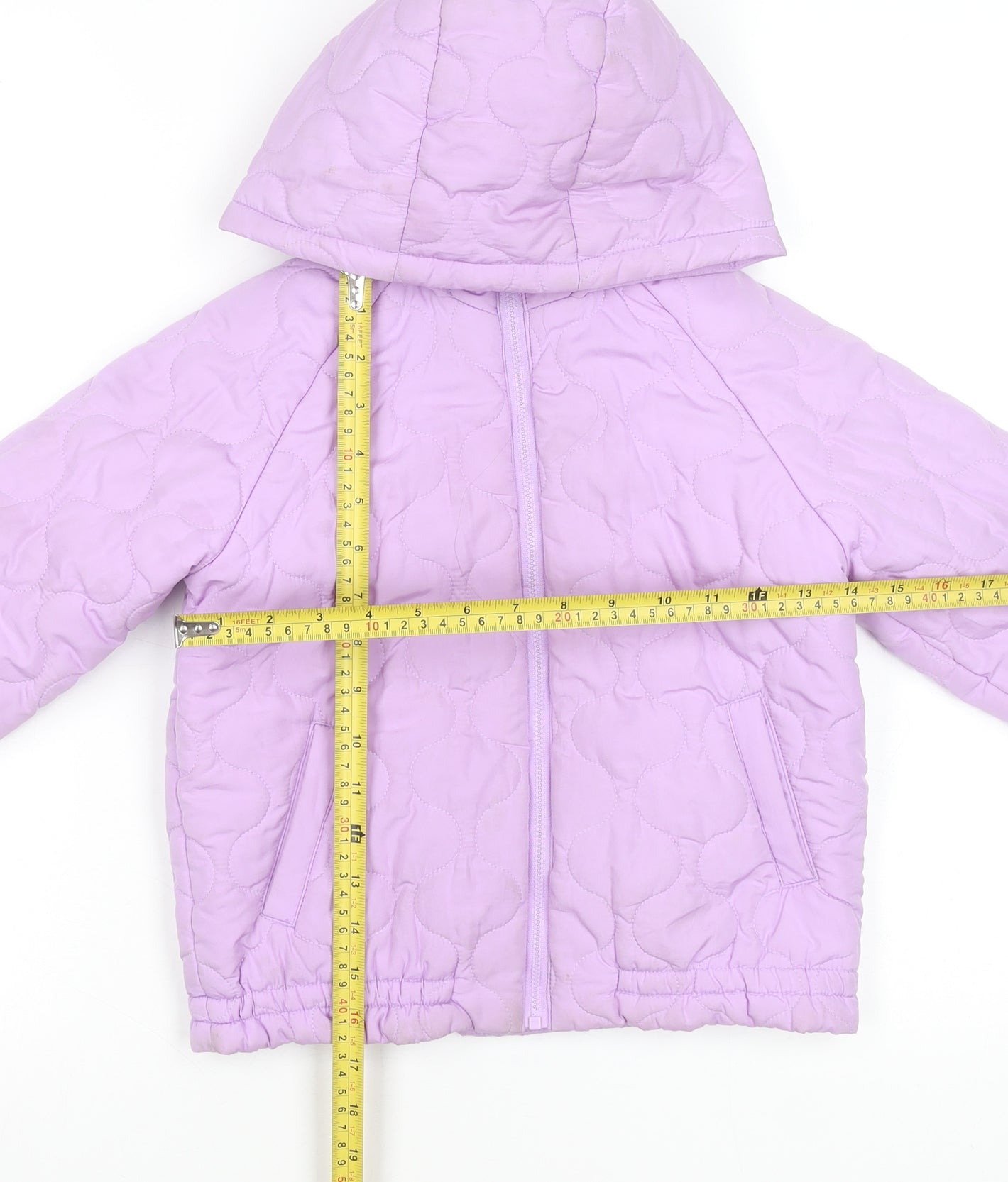 Dunnes Stores Girls Purple Quilted Hooded Jacket 7-8 Years