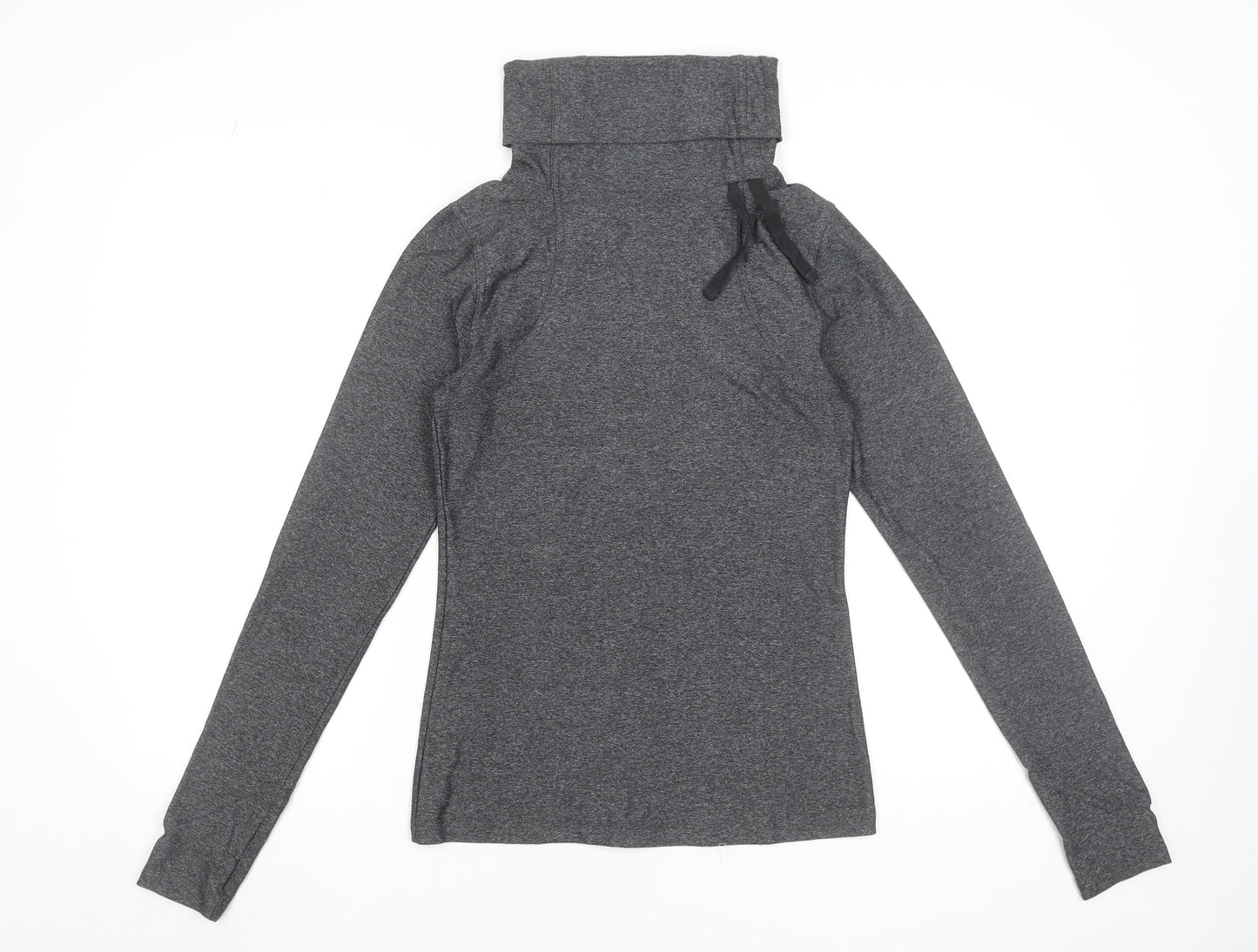 C&C Sport Womens Grey XS Slim Fit Long Sleeve Roll Neck Activewear Top