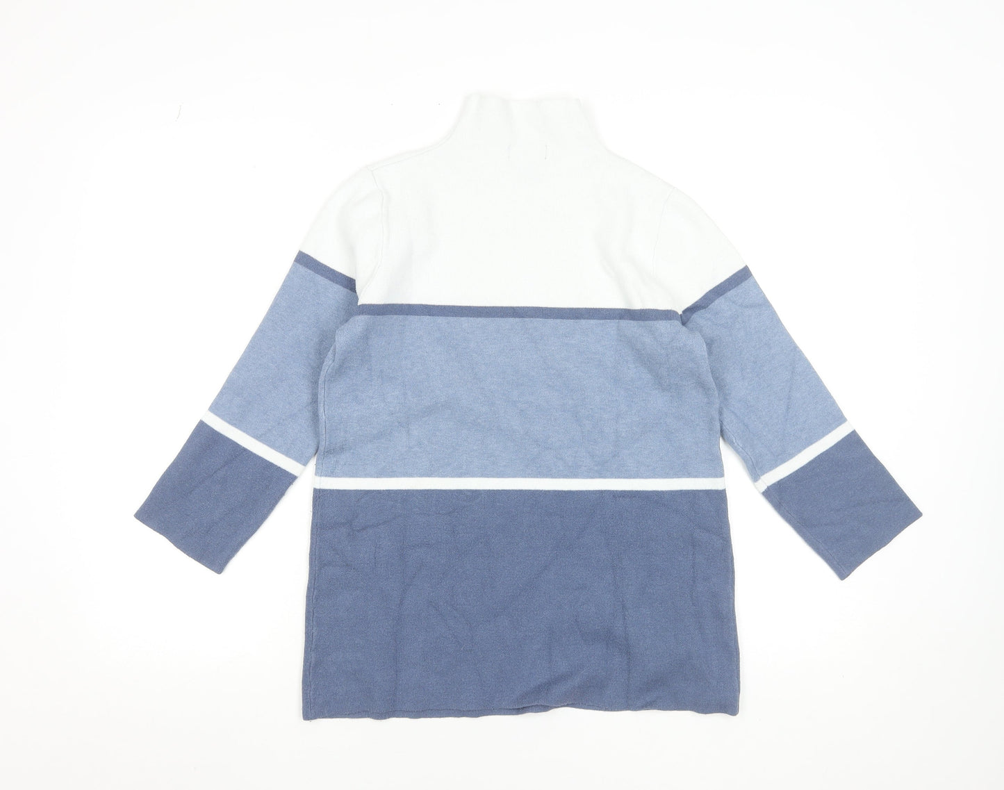 Jones New York Women’s Blue Colourblock Roll Neck Knit Top Size S