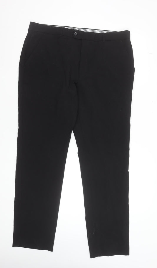 St Bernard for Dunnes Stores Men's Black 38W 33L Classic Polyester Trousers
