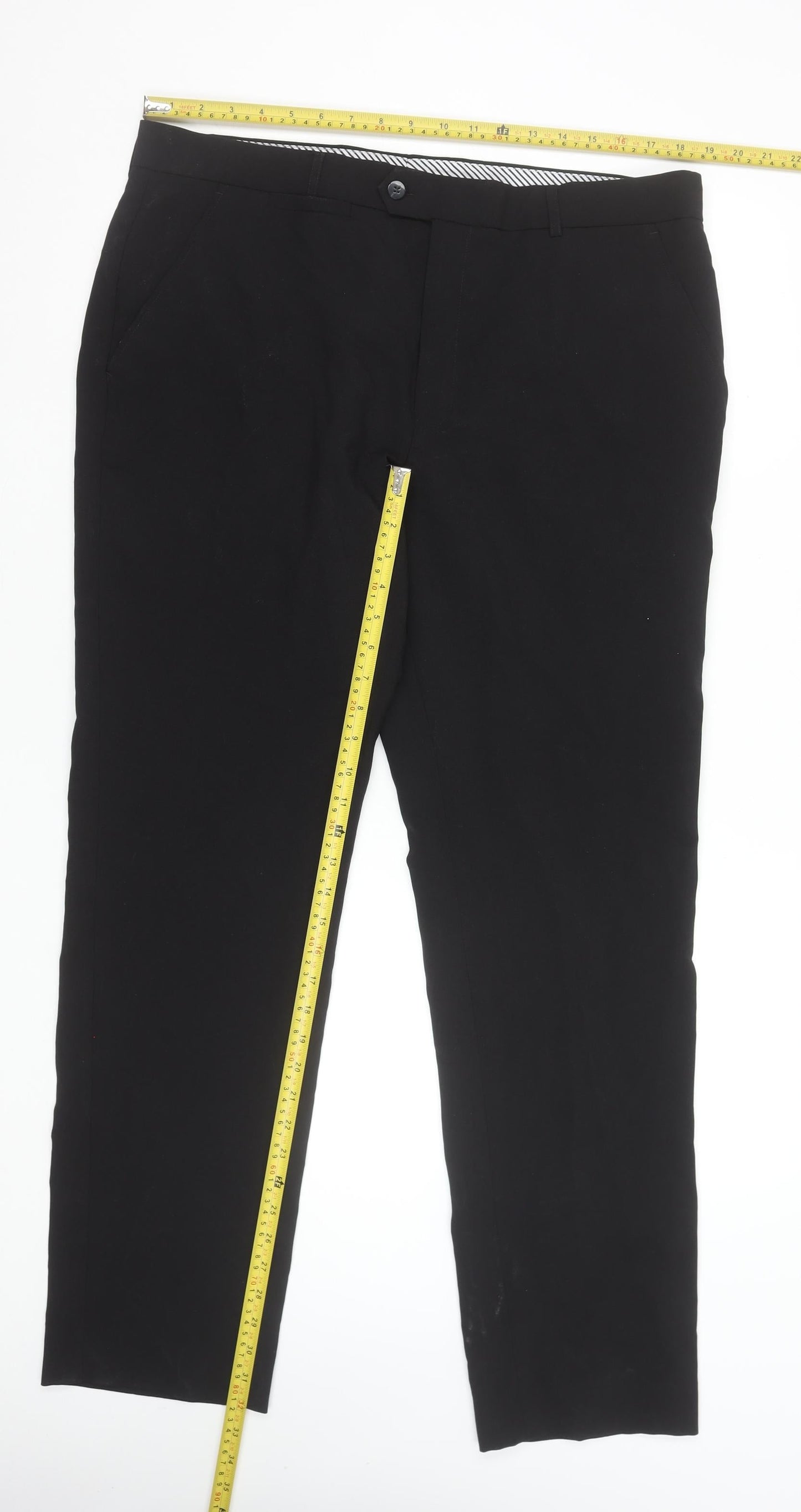 St Bernard for Dunnes Stores Men's Black 38W 33L Classic Polyester Trousers