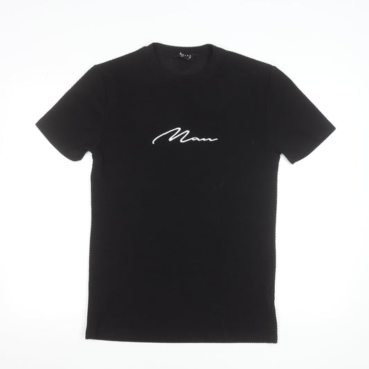 boohooMAN Men’s Black Slim Fit Crew Neck Short Sleeve T-Shirt M