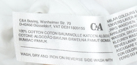 C&A Girls White 146 Graphic New York Cotton Short Sleeve T-Shirt