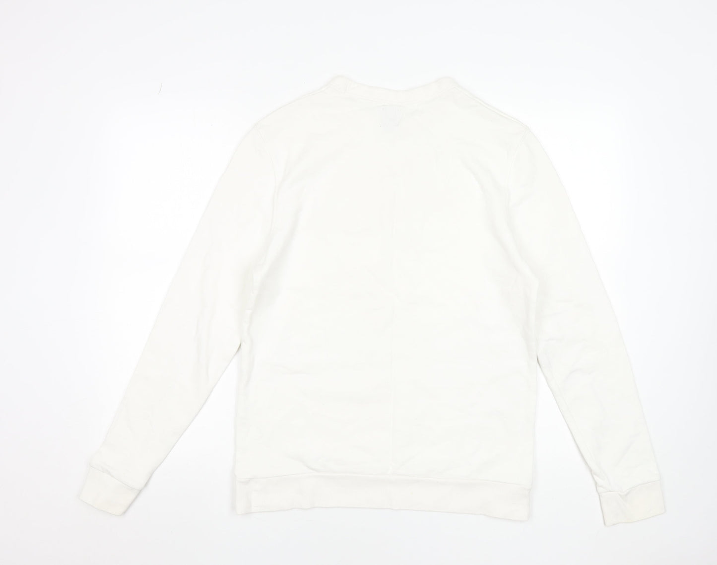 River Island Women Ivory NYC Cotton Pullover Sweatshirt Small