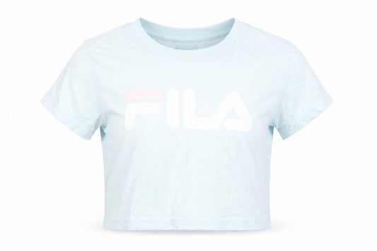 Fila Womens Blue Cropped T-Shirt Size S Short Sleeve 100% Cotton