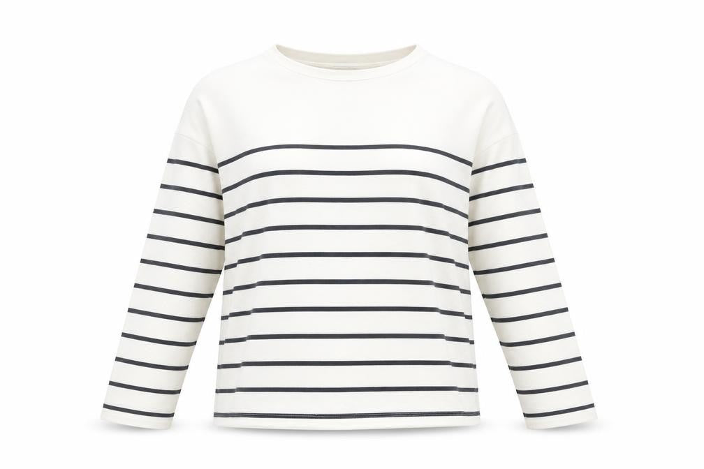 Stradivarius Women’s White Striped Long Sleeve Basic T-Shirt Size 12