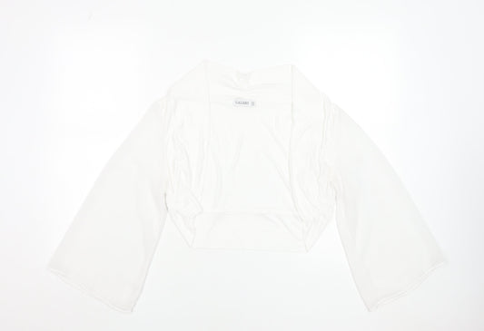 Gallery Women White Cropped Kimono Sleeve Blouse UK 14