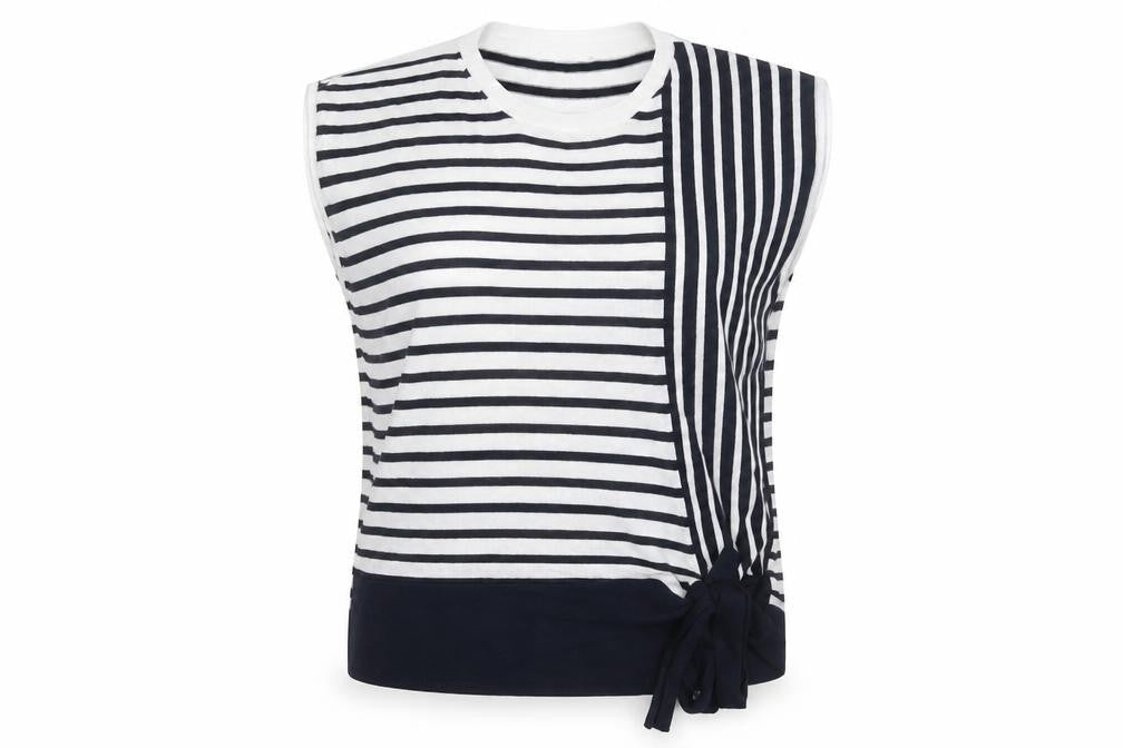 Marks & Spencer Women’s Multicoloured Striped Crew Neck Sleeveless Pullover Jumper Size 16