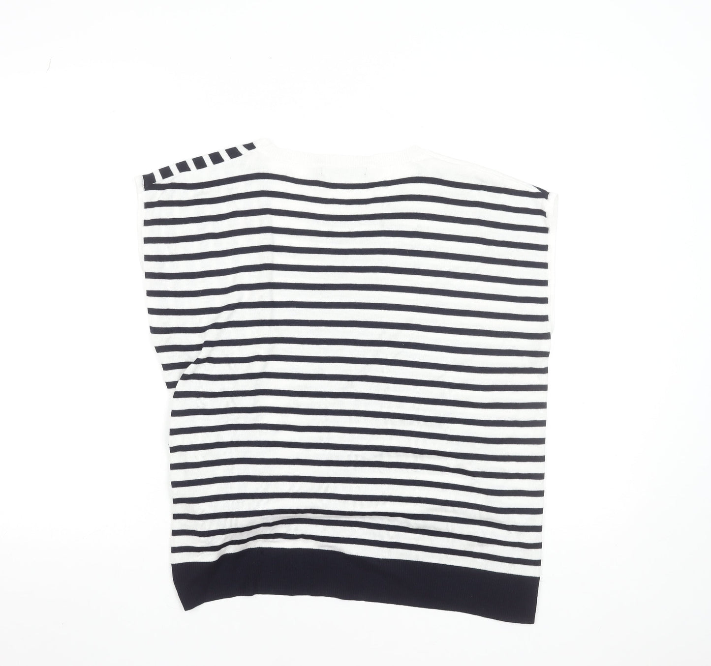 Marks and Spencer Women’s Multicoloured Striped Crew Neck Sleeveless Pullover Jumper Size 16