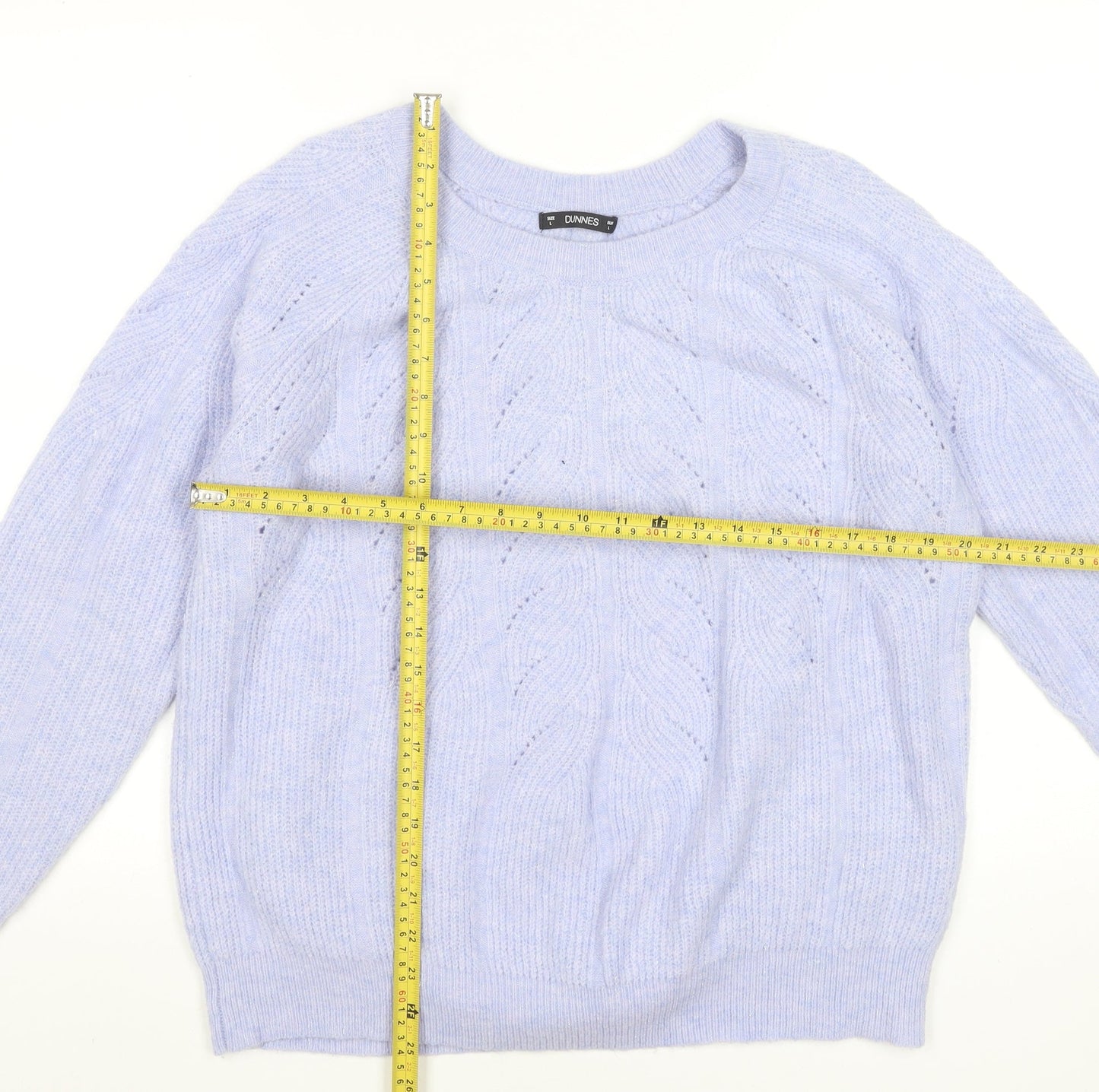 Dunnes Stores Women’s Purple Cable Knit Crew Neck Jumper Size L