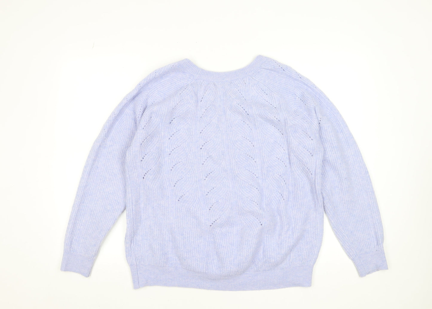 Dunnes Stores Women’s Purple Cable Knit Crew Neck Jumper Size L