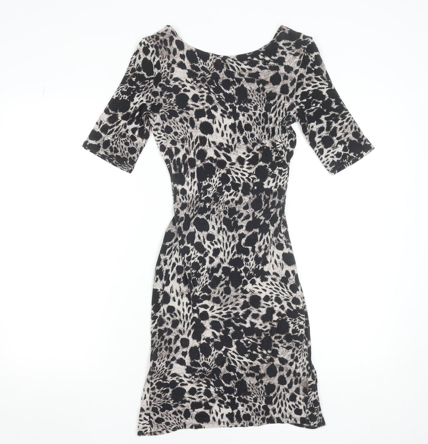 H&M Women's Multicoloured Animal Print Bodycon Dress Size S