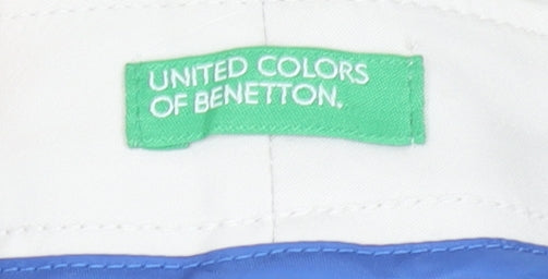 United Colors of Benetton Women White Chino Trousers Size 8 Cotton Blend