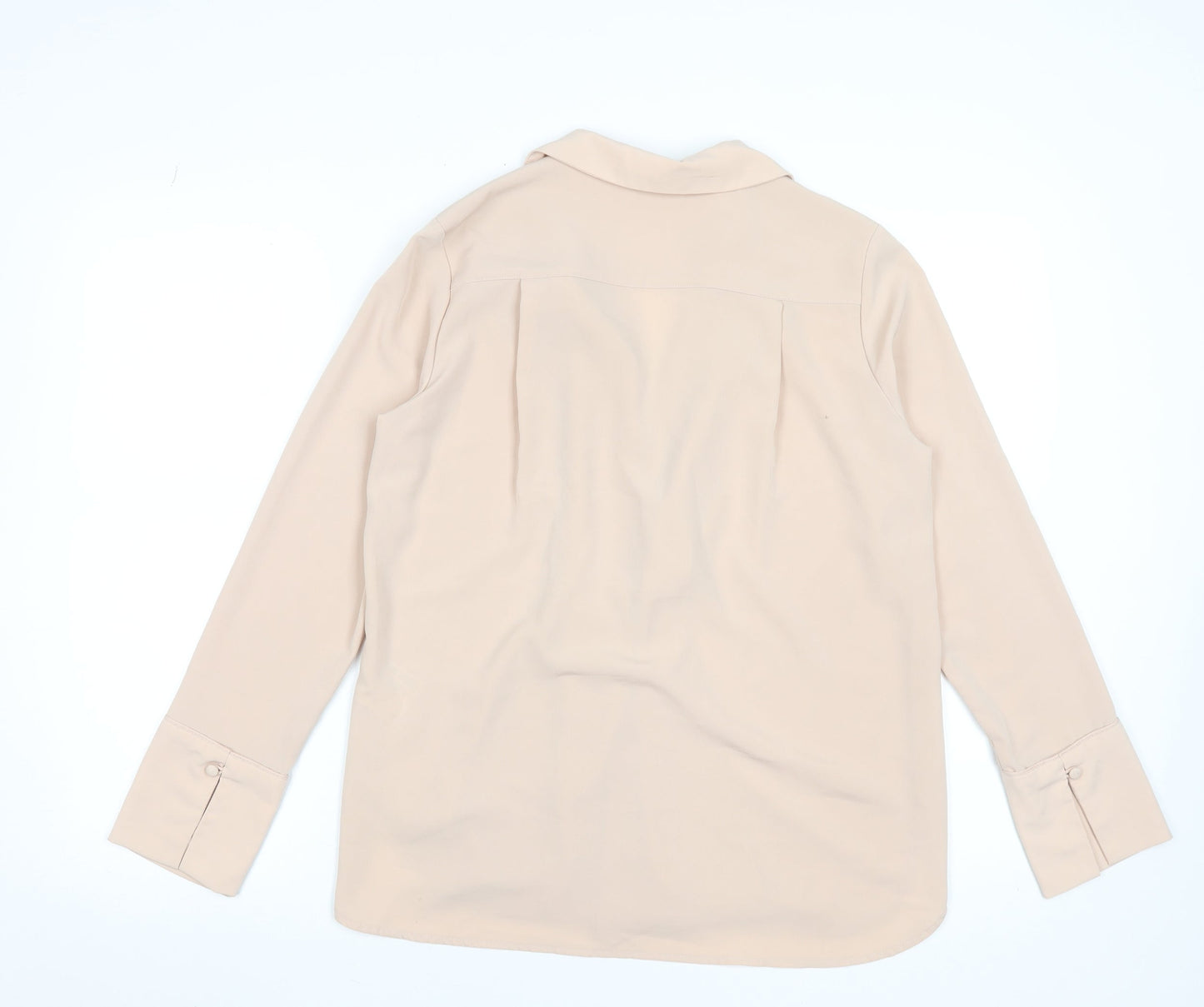 H&M Women’s Beige Wrap Front Blouse Size 8 Long Sleeve