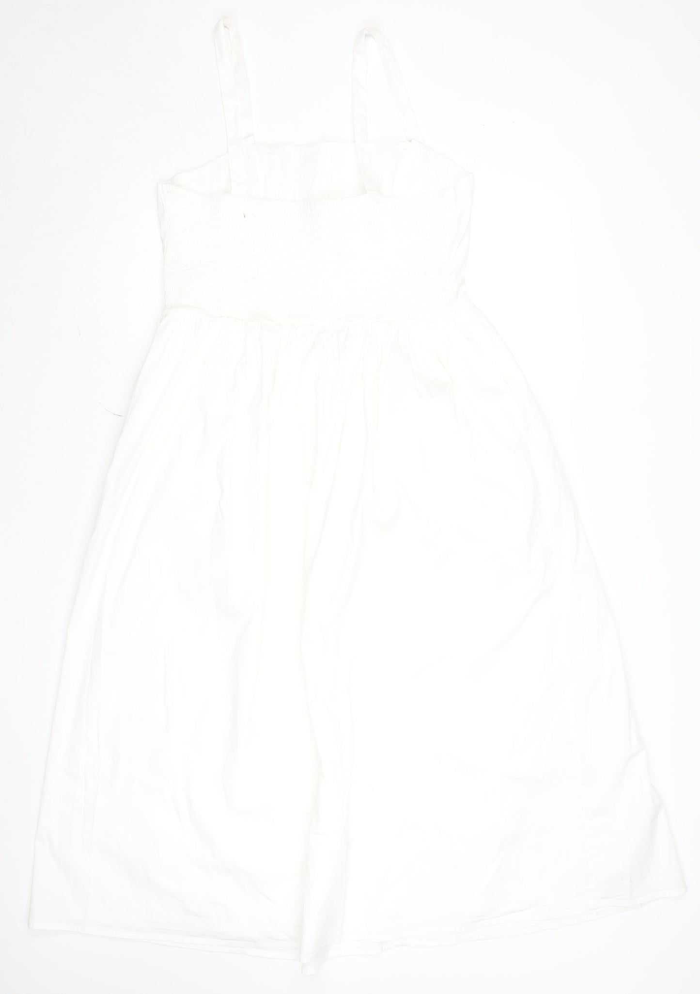 Savida Women White Cotton Fit & Flare Summer Dress Size 12