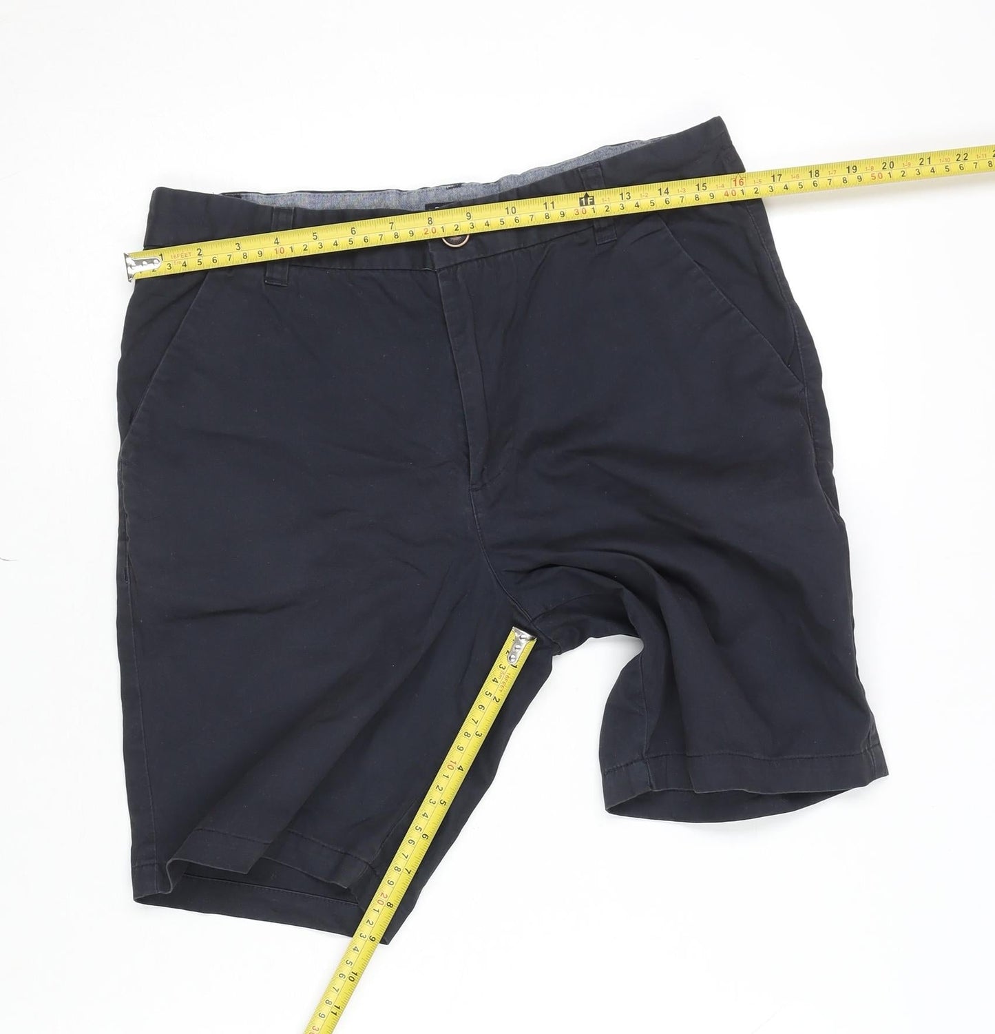 Next Boys Blue Chino Shorts 16 Years Regular Fit Cotton Twill Summer Wear