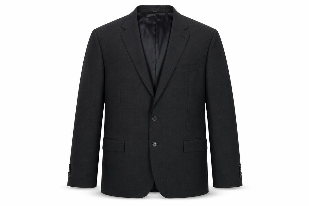 Men’s Grey Wool Blend Two Button Regular Fit Blazer 48R