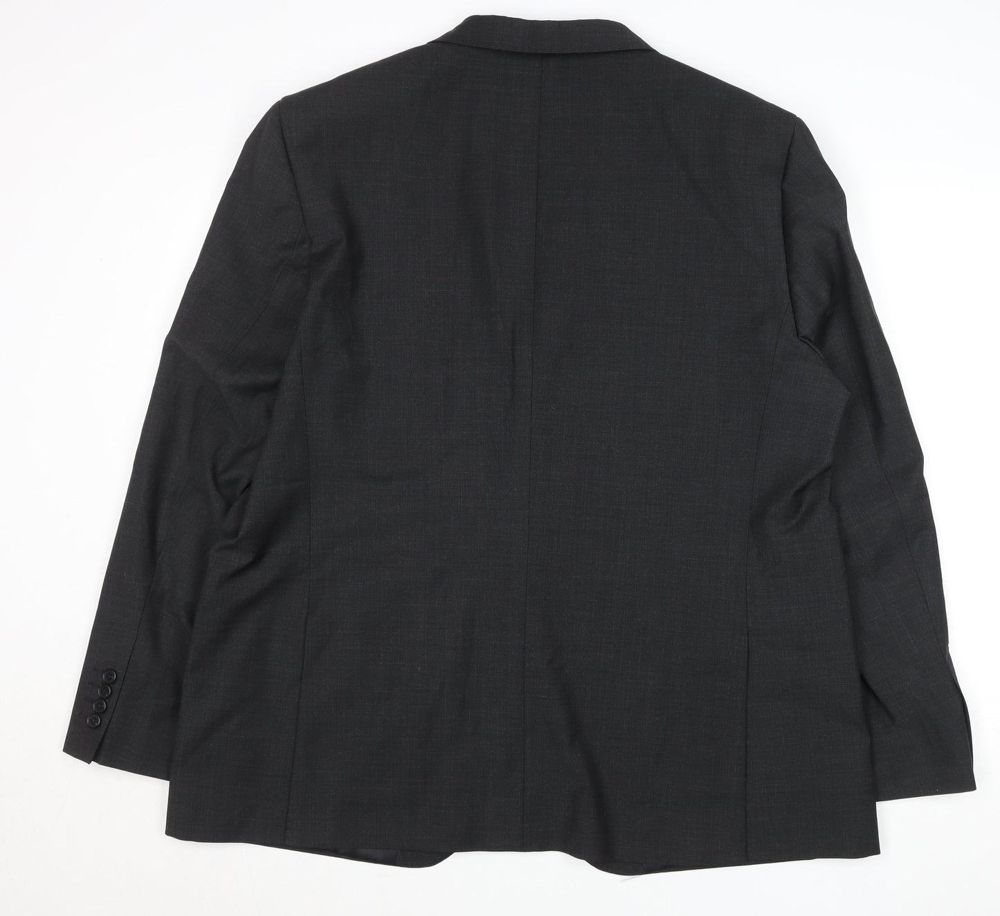 Men’s Grey Wool Blend Two Button Regular Fit Blazer 48R