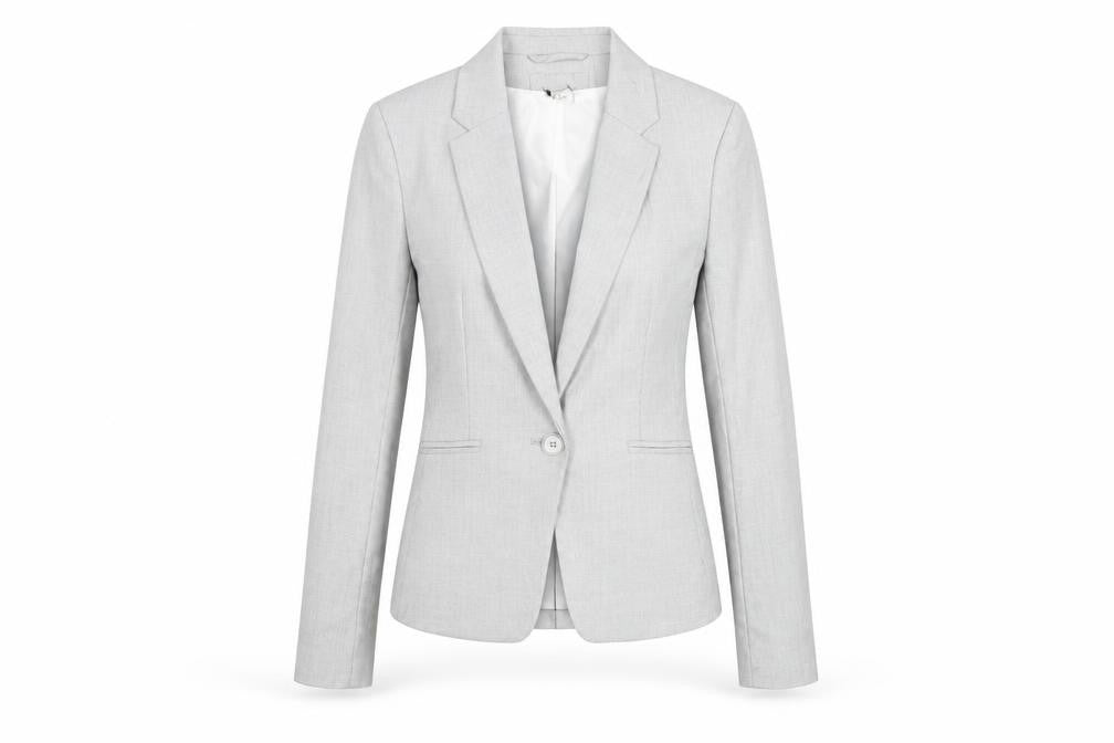 H&M Womens Light Grey Blazer Jacket Size 4 Single-Breasted