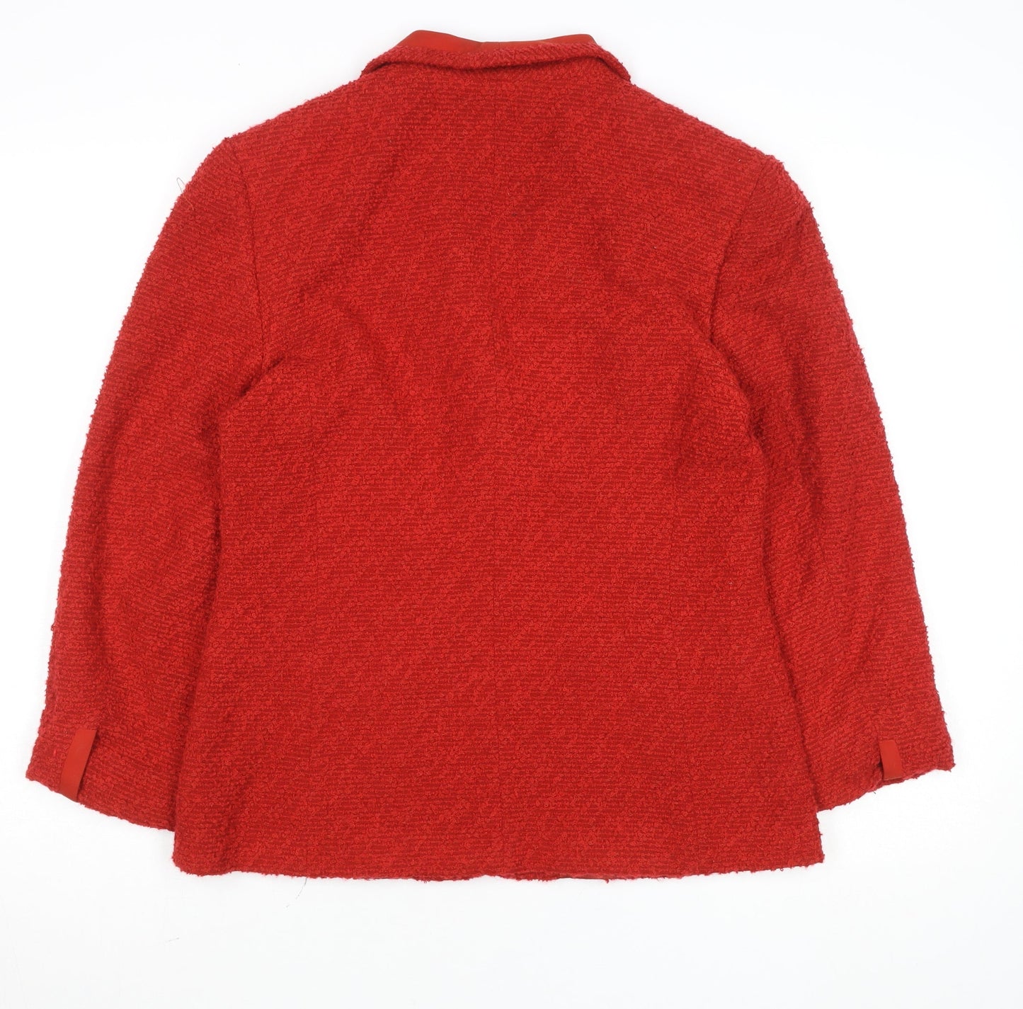 Louis Féraud Women's Red Wool Classic Blazer UK 12 Formal Jacket