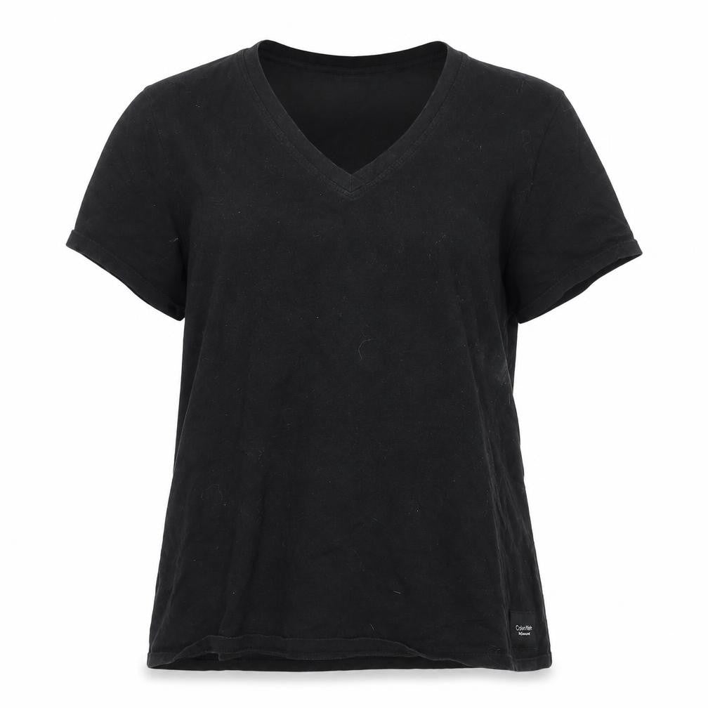 Calvin Klein Performance Womens Black V-Neck Cotton Active T-Shirt Size XL