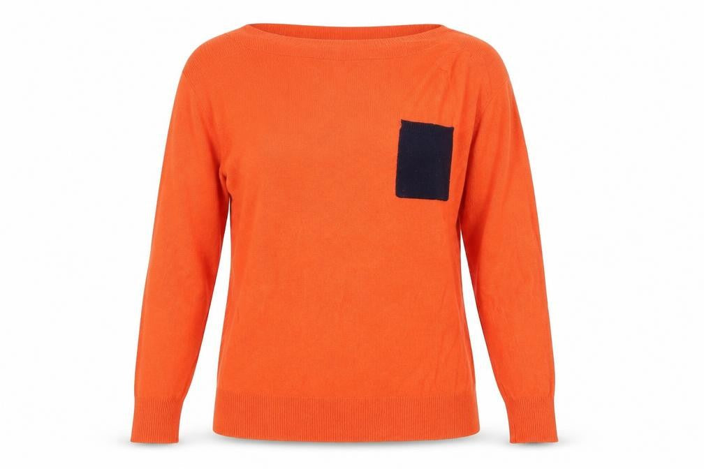 Paul Costelloe Women’s Orange Wool Blend Pullover Jumper Size S