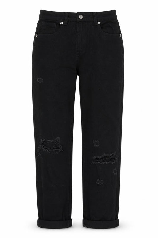 Parisian Women’s Black Distressed Boyfriend Jeans Size 6