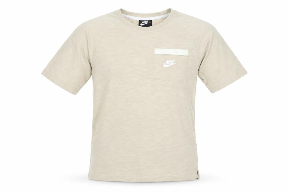 Nike Men's Beige Short Sleeve Crew Neck Cotton T-Shirt Small