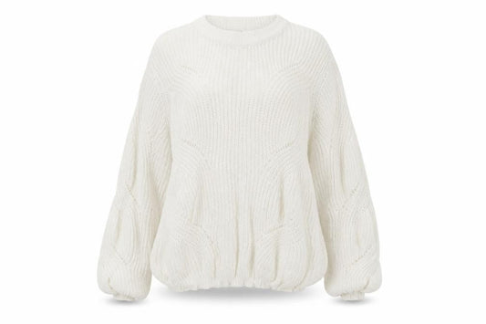 Jacqueline de Yong Women’s Ivory Chunky Knit XL Acrylic Pullover Jumper