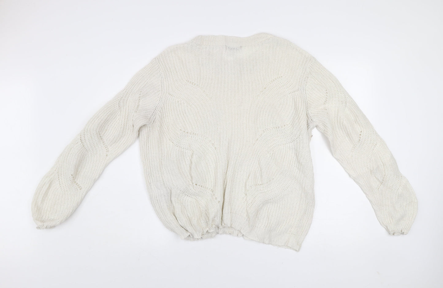 Jacqueline de Yong Women’s Ivory Chunky Knit XL Acrylic Pullover Jumper