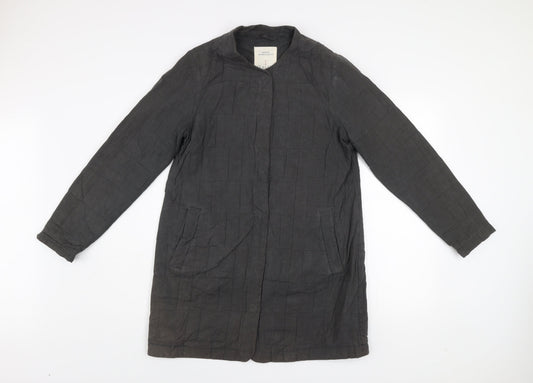 Seasalt Cornwall Women's Grey Linen Blend Long Coat UK 8