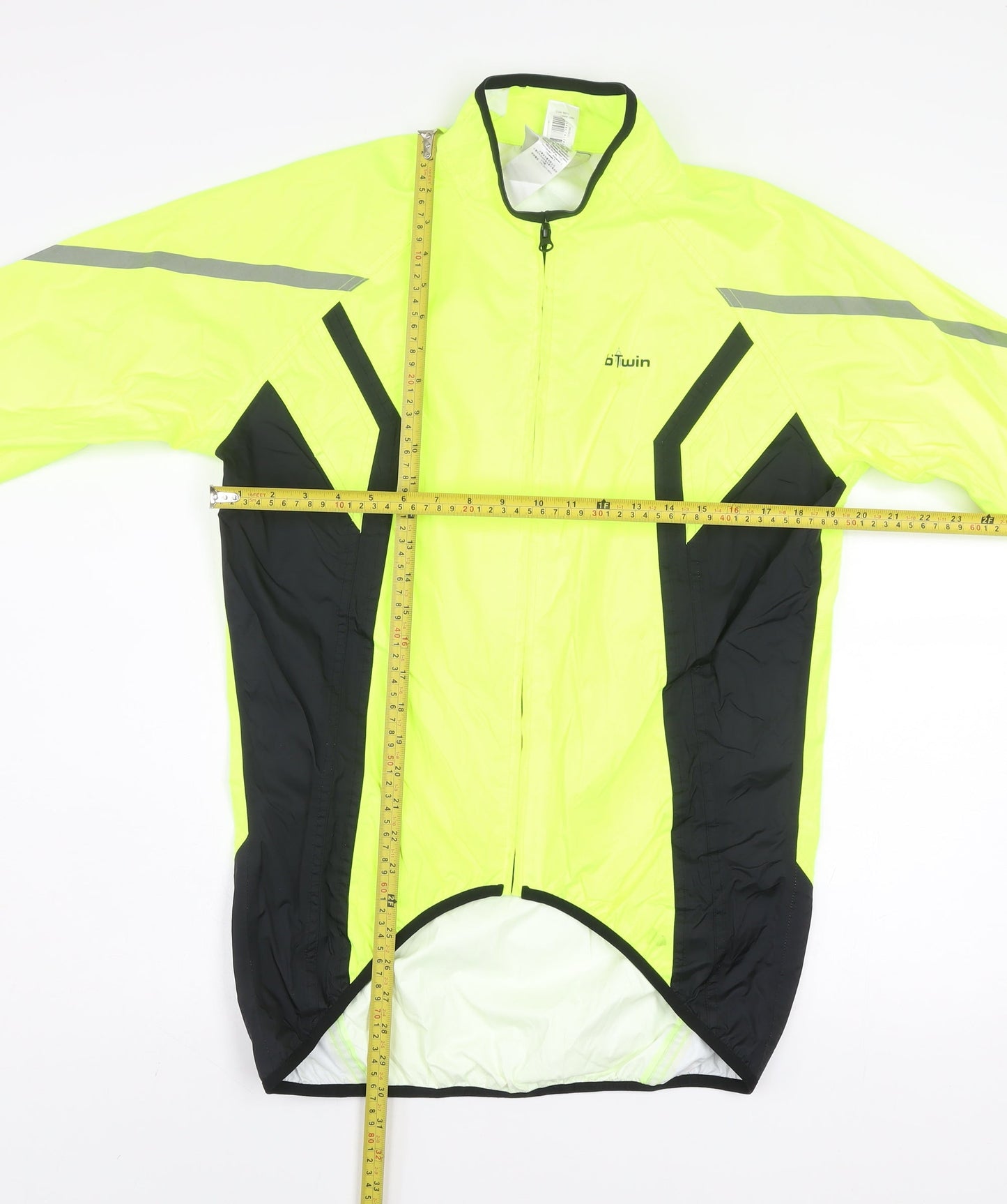 B'Twin Men's Yellow S Windbreaker Cycling Jacket Reflective Lightweight