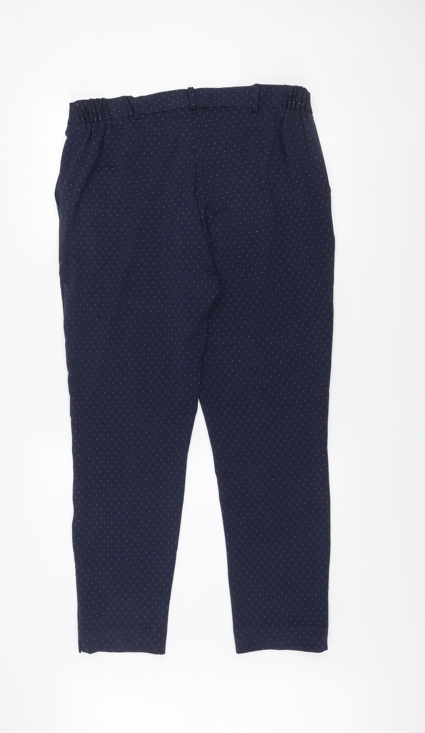 Anna Rose Women’s Blue Polka Dot Stretch Tapered Trousers Size 16