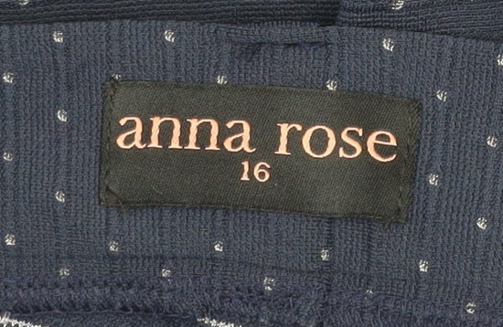 Anna Rose Women’s Blue Polka Dot Stretch Tapered Trousers Size 16