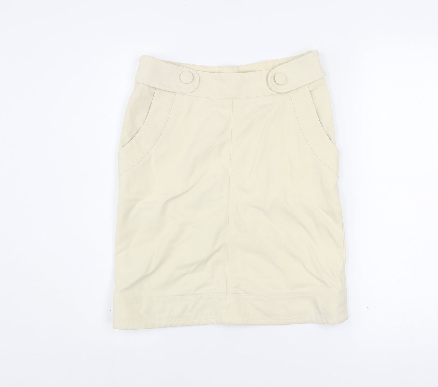 Yera Womens Beige Knee Length Cotton Stretch Pencil Skirt Size 12