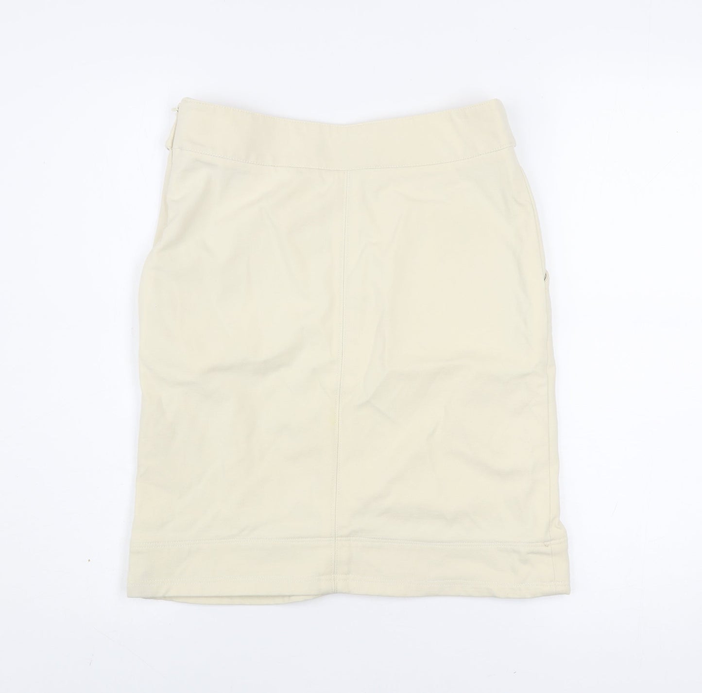Yera Womens Beige Knee Length Cotton Stretch Pencil Skirt Size 12
