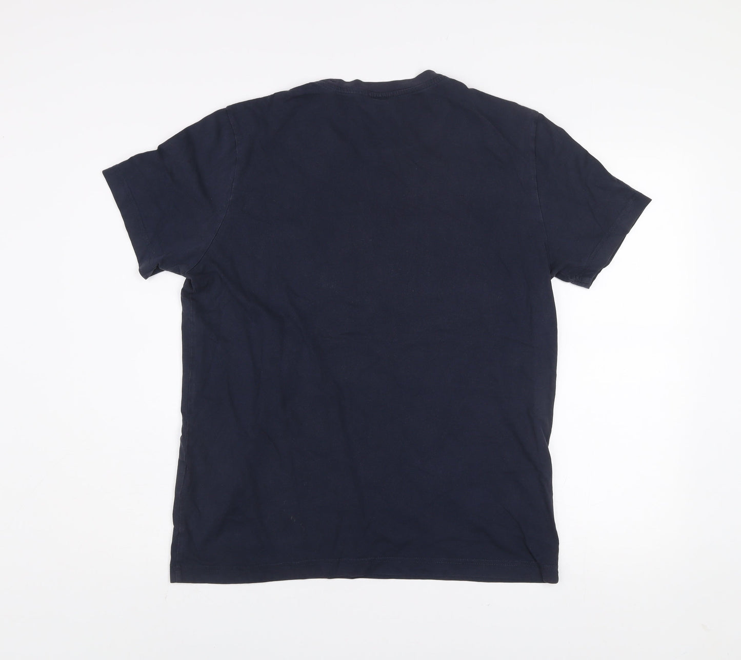 Champion Men’s Blue Cotton Crew Neck Short Sleeve T-Shirt - Large
