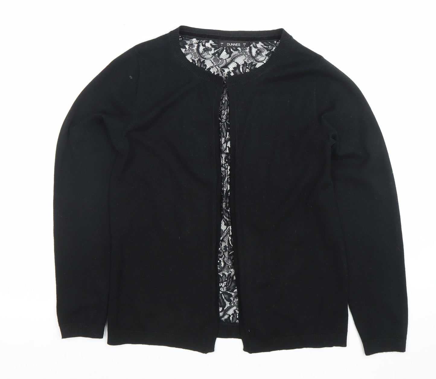 Dunnes Womens Black Lace Front Knit Cardigan Size S