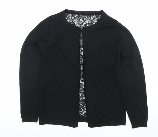 Dunnes Womens Black Lace Front Knit Cardigan Size S