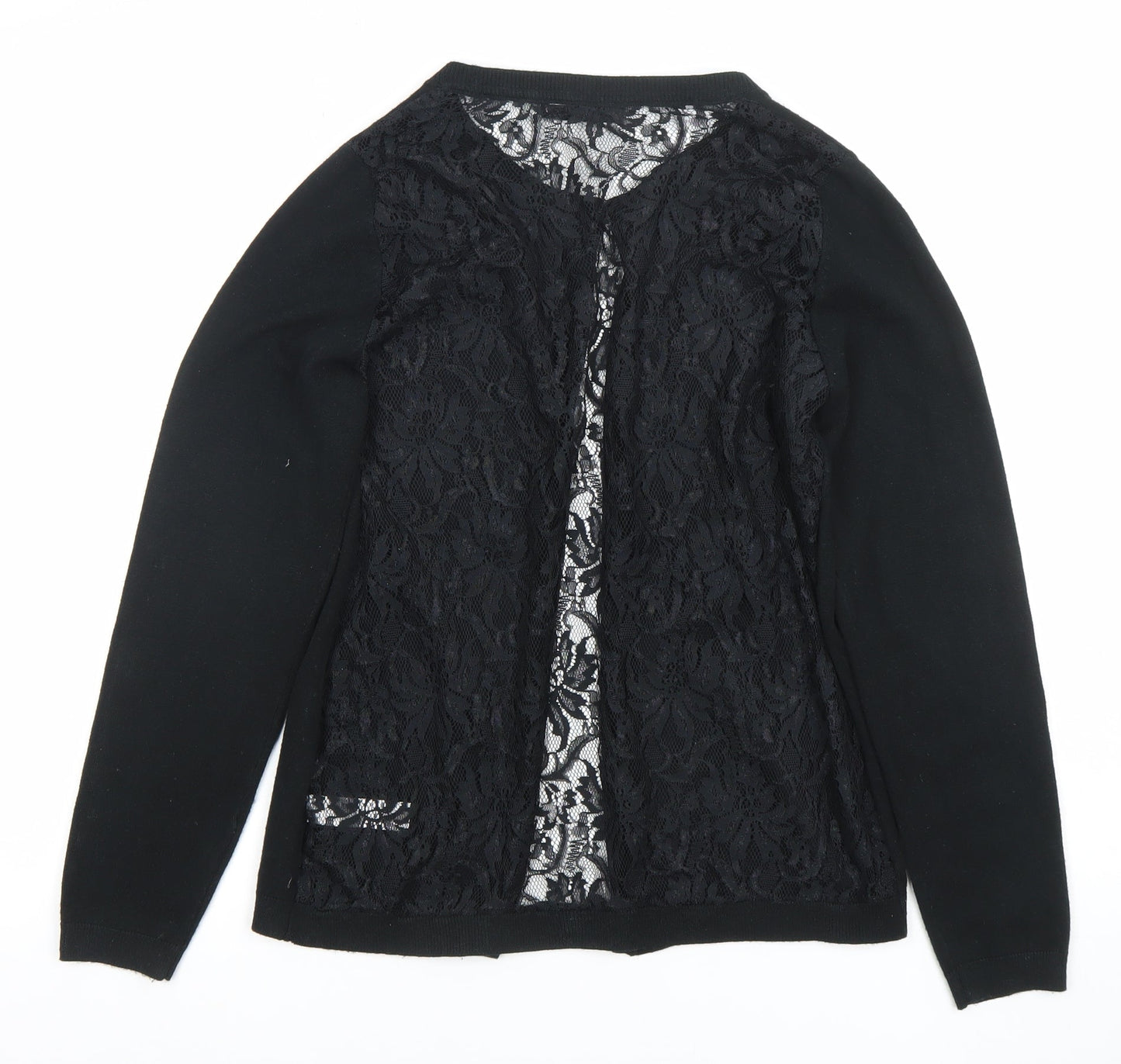 Dunnes Womens Black Lace Front Knit Cardigan Size S