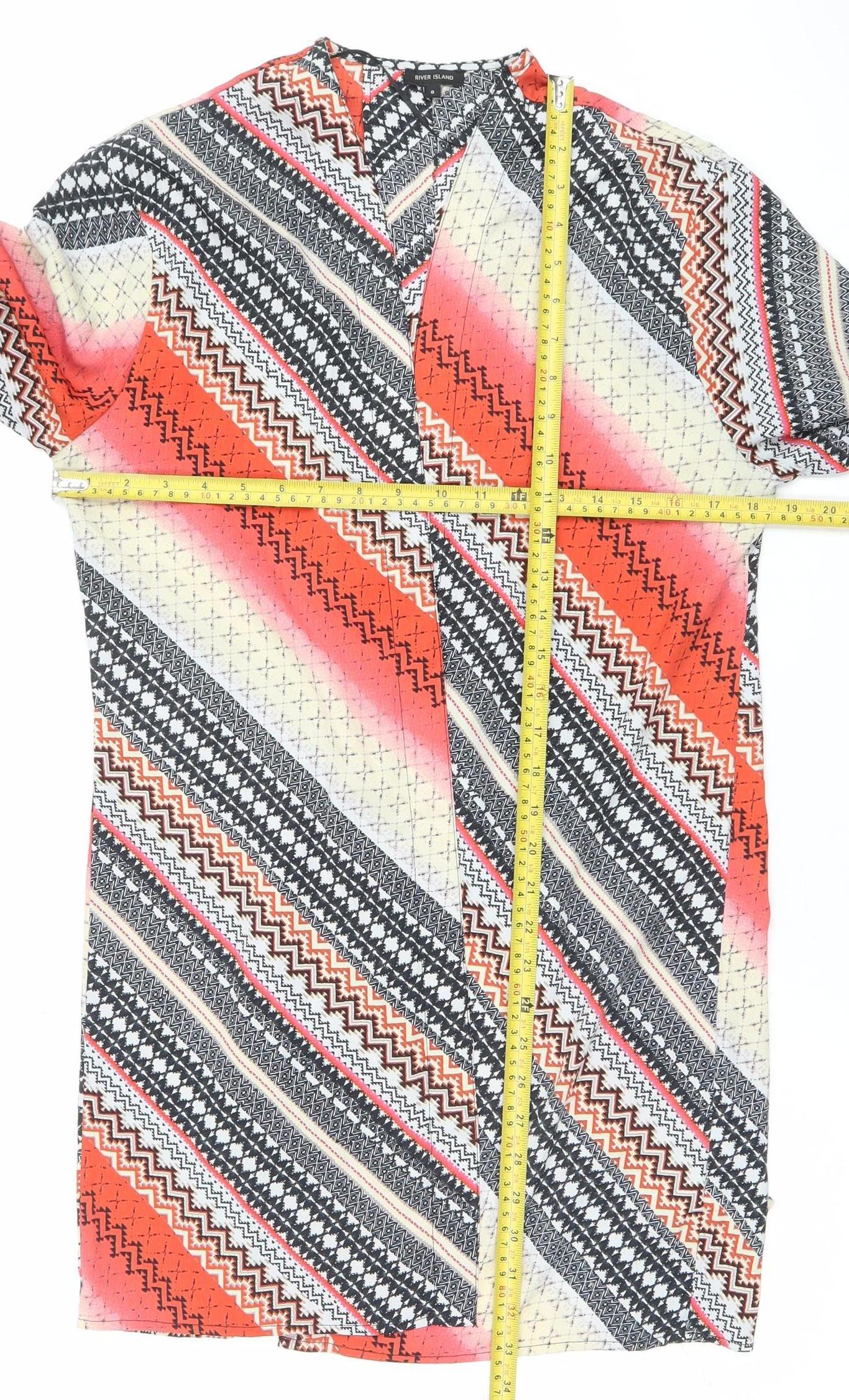 River Island Womens Multicoloured Tunic Blouse Size 8