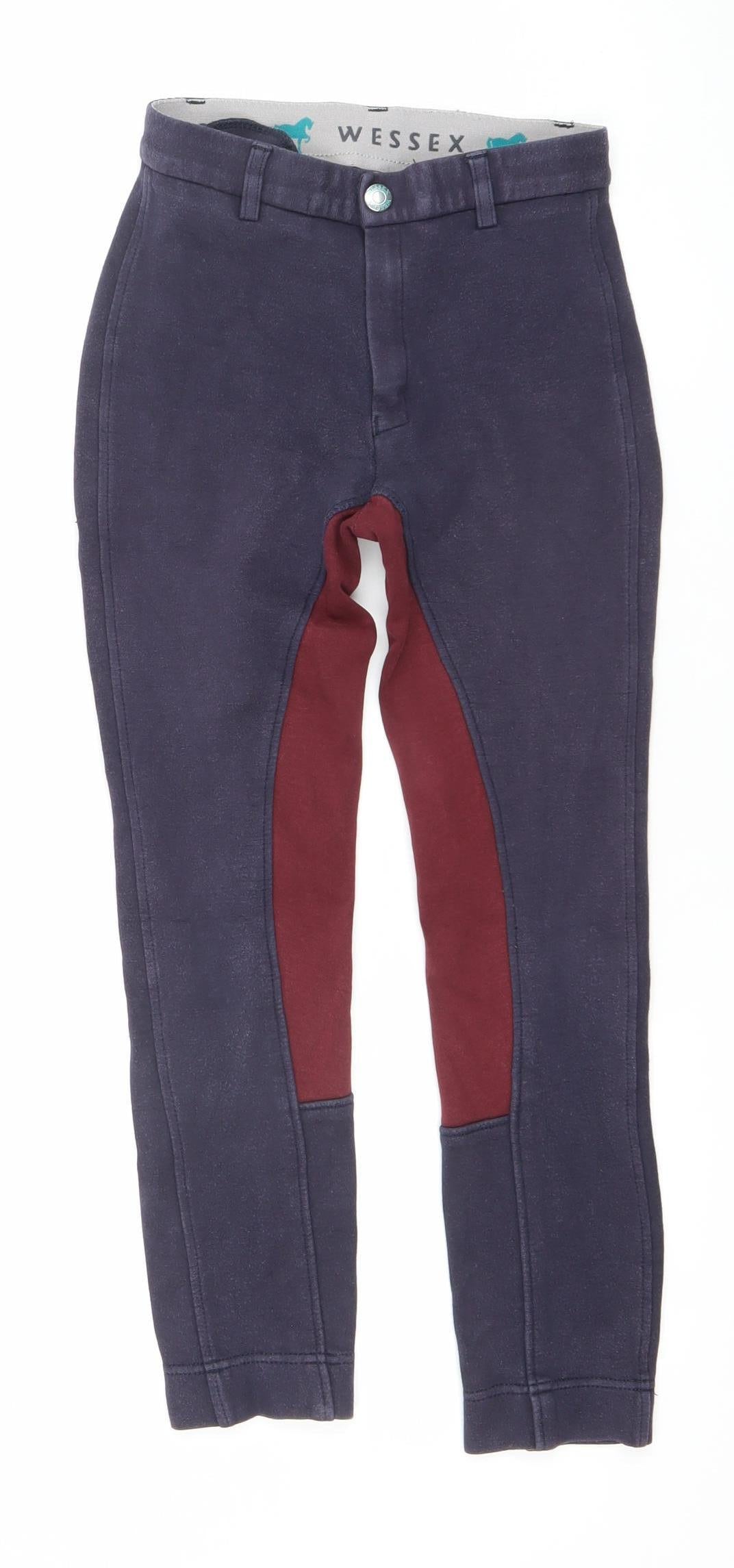 Wessex Womens Blue Cotton Equestrian Jegging Trousers Size 24