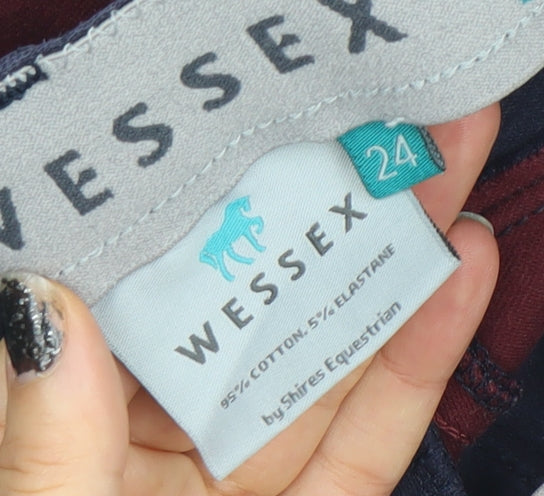 Wessex Womens Blue Cotton Equestrian Jegging Trousers Size 24