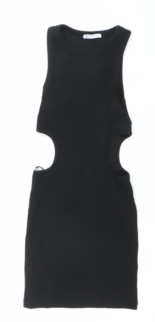 Zara Women’s Black Sleeveless Bodycon Mini Dress Size S