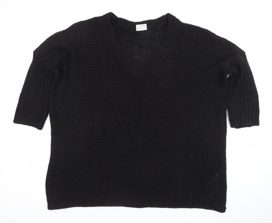Noisy May Women’s Black Acrylic Knit V-Neck Jumper Size M