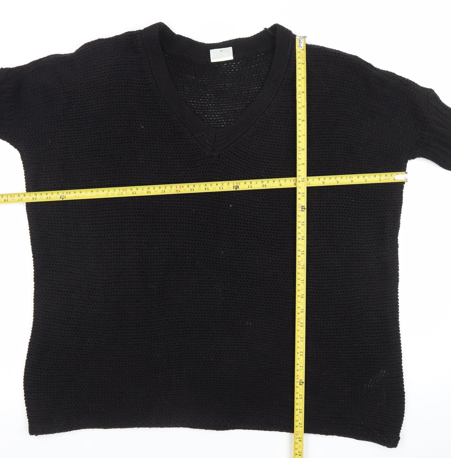 Noisy May Women’s Black Acrylic Knit V-Neck Jumper Size M