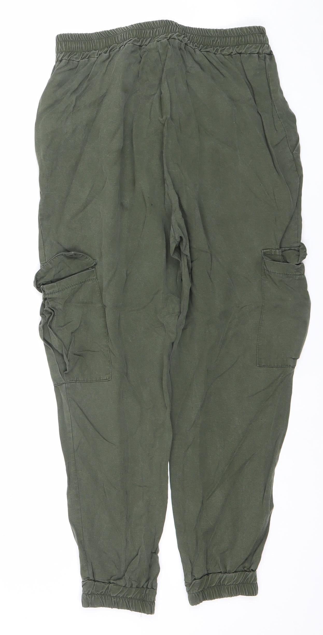Mixerì Women’s Green Lyocell Jogger Trousers Size M