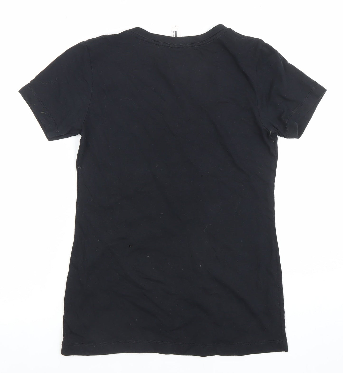 Ideal by Next Level Women's Black Baby Shark V-Neck Cotton T-Shirt Size S