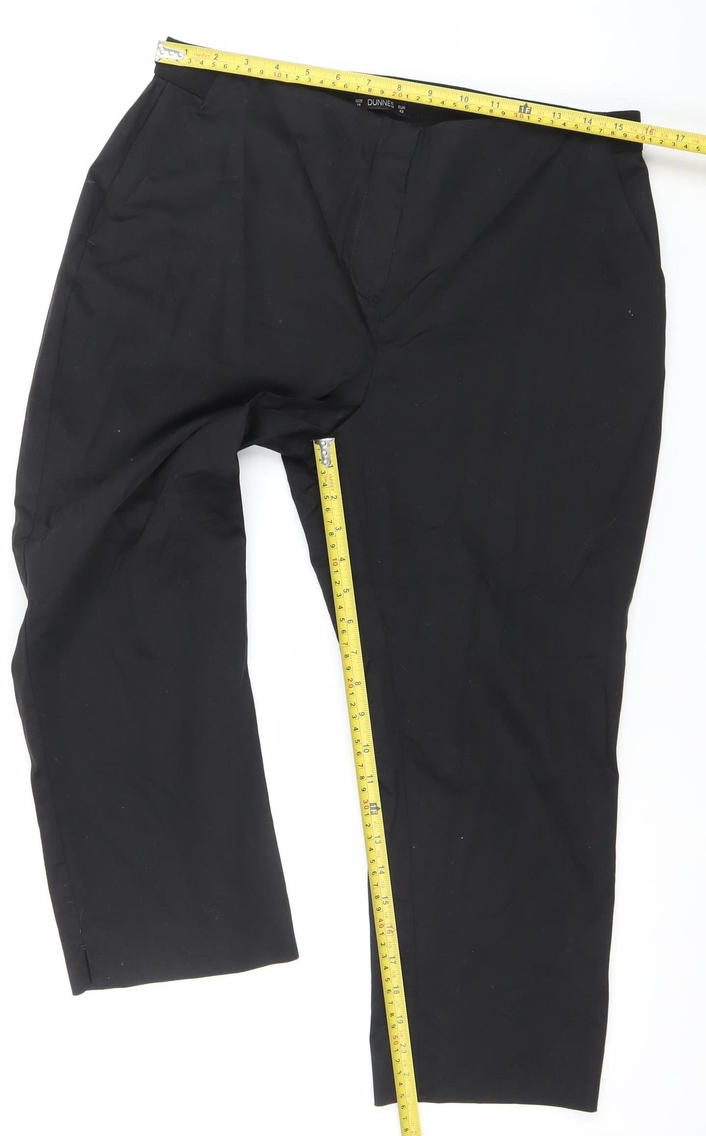 Dunnes Women’s Black Size 14 Straight Leg Trousers
