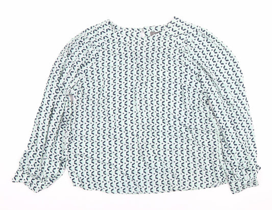 Max Women’s Multicoloured Geometric Long Sleeve Blouse UK 14